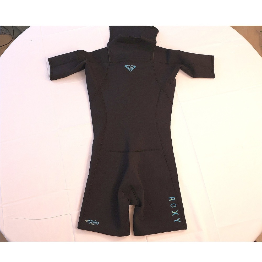 Roxy Ignite 2/2mm Wetsuit Womens 12 Black Short Sleeve Springsuit Chest Zip Surf - Picture 4 of 5